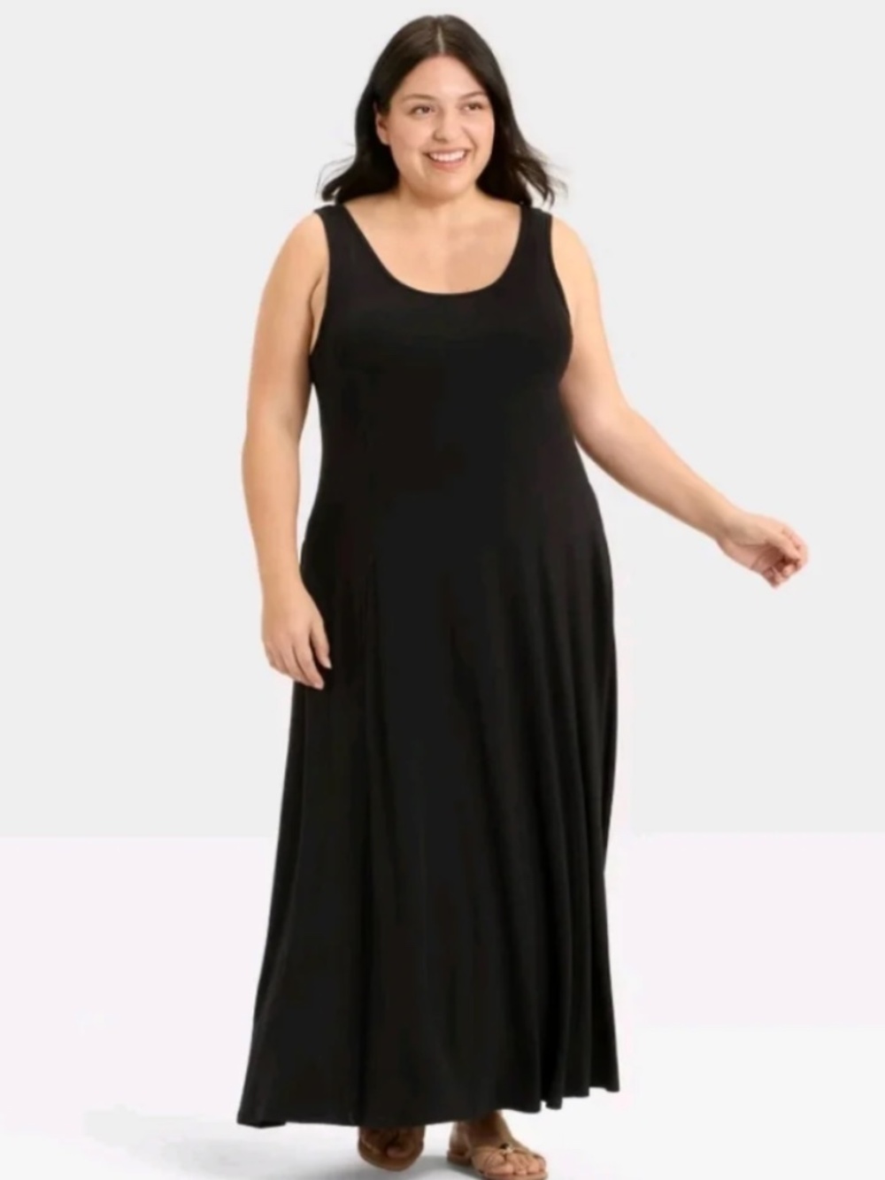 Ava & Viv Black Sleeveless A-Line Maxi Dress XXL